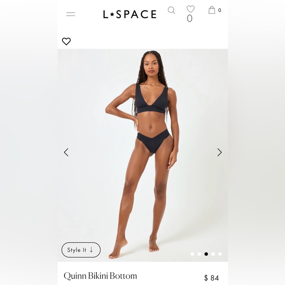 L*Space Quinn Black Bikini Bottom Medium
